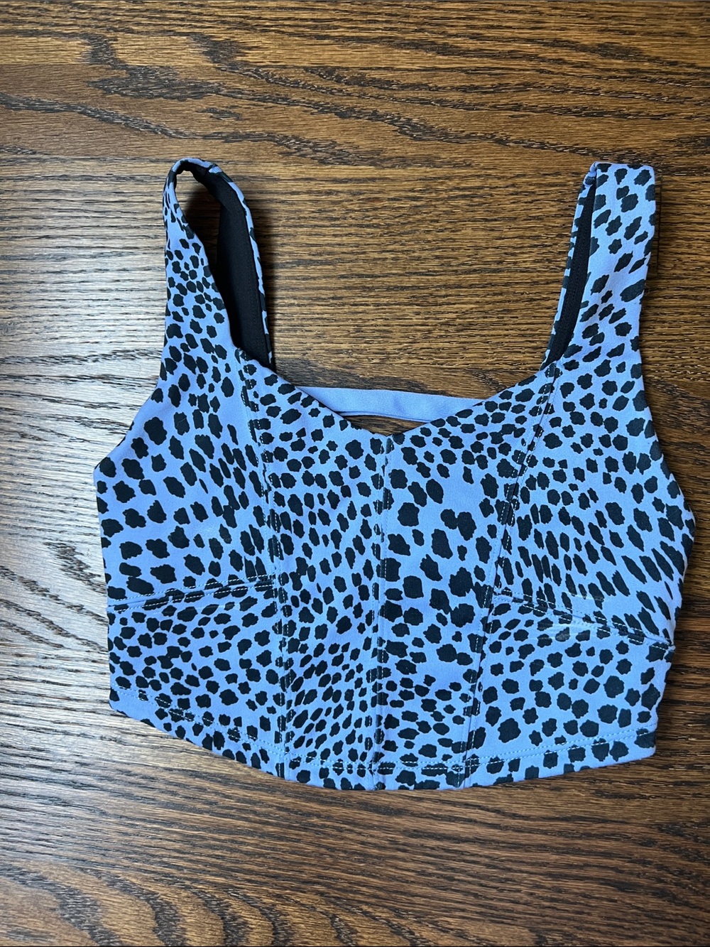 Jo and Jax Blue Animal-Spot Crop Top. “Jenna Johnson” line from Jo and Jax. XXS